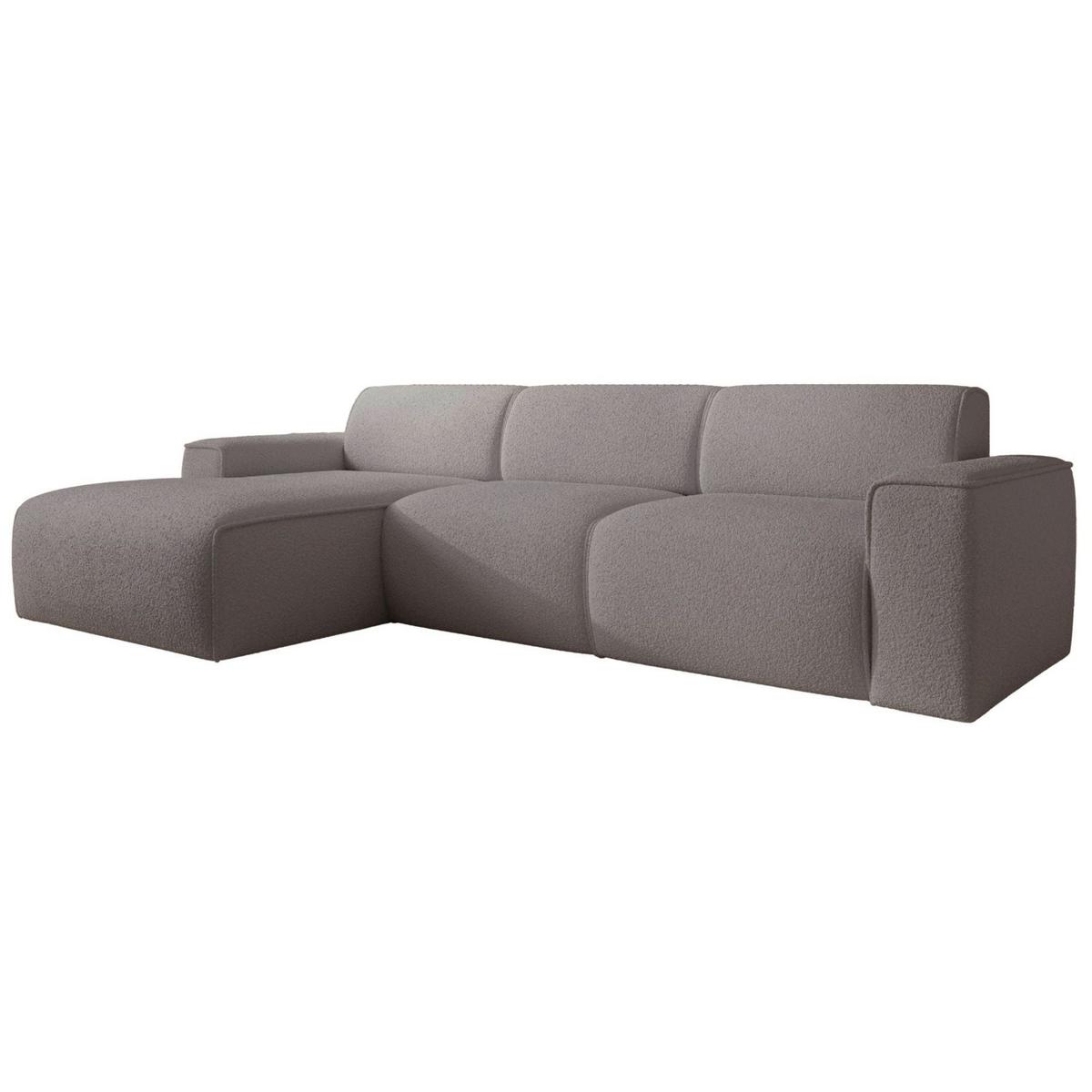 ECKSOFA Bouvi Graubraun links - Graubraun/Schwarz, Kunststoff/Textil (310/165cm) - Selsey