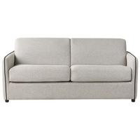 SCHLAFSOFA 2-Sitzer Stoff Hellgrau Ishoj - Hellgrau/Grau, Textil (176/80/96cm) - Beliani