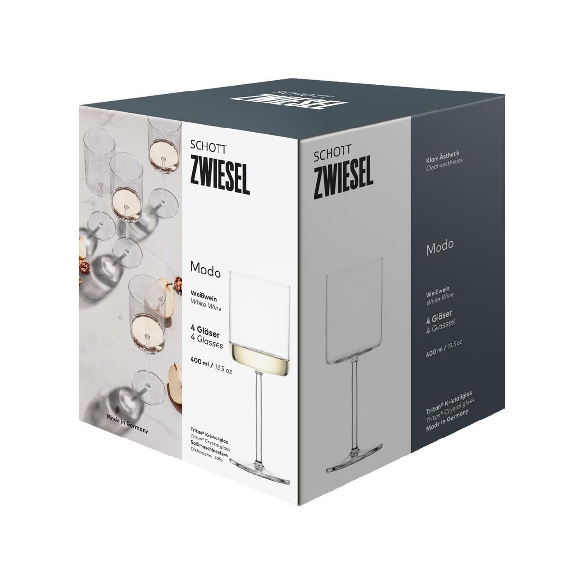 WEISSWEINGLÄSER Modo transparent 400 ml 4er Set - Transparent, Glas (0.4L) - Schott Zwiesel