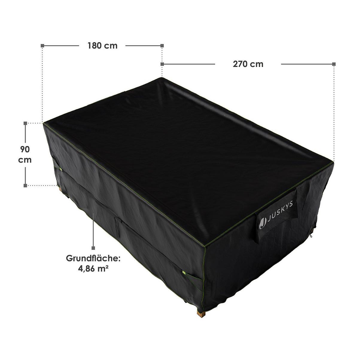 GARTENMÖBELABDECKUNG CoverSafe Pro schwarz - Schwarz, Kunststoff (180/90/270cm) - Juskys
