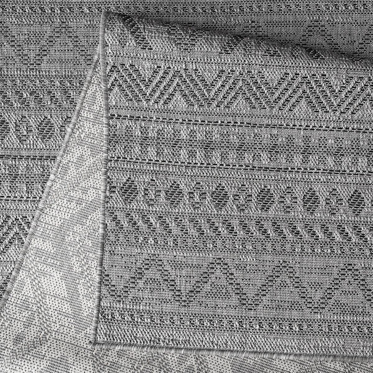 FLACHWEBTEPPICH, mit Rautenmuster, aus Polypropylen, Anthrazit, Ø 80 cm - Anthrazit, Textil (80/80cm) - KADIMA DESIGN