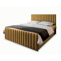 BOXBETT ARION 180x200 cm mit Matratze und Topper, H2+H3 - Gelb - Gelb, Holz (180/200cm) - MASSENO
