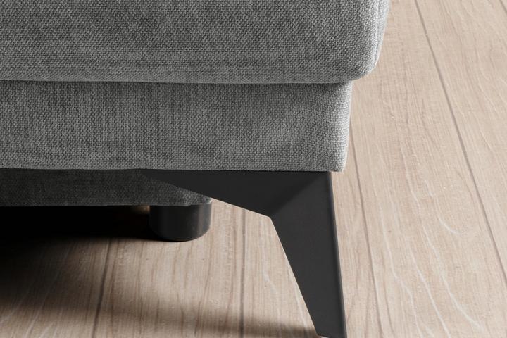 Schlafsofa grau Füße schwarz konisch