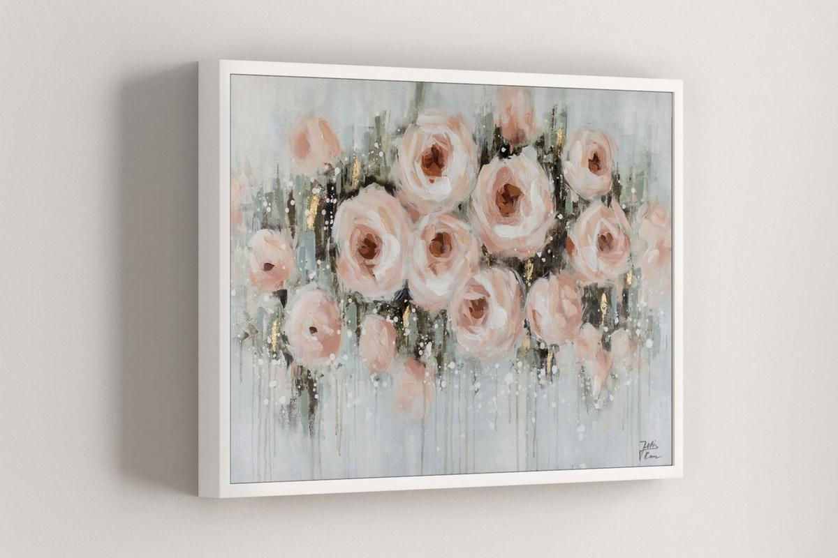 ACRYLBILD HANDGEMALT 90/60 cm - Beige/Grau, Holz/Textil (90/60cm) - KUNSTLOFT
