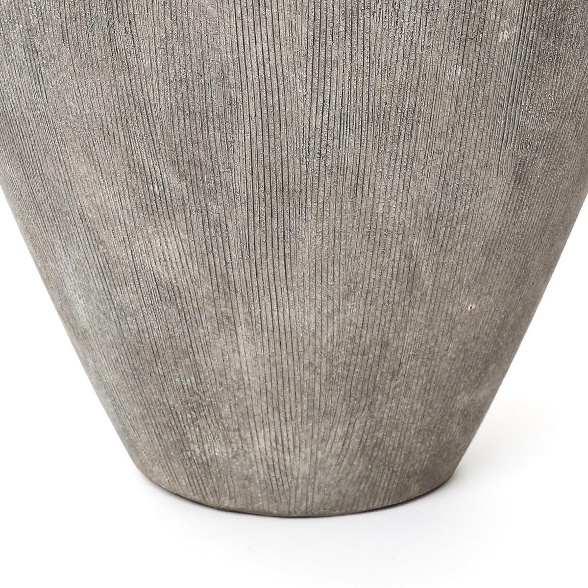 KERAMIKVASE rund, in Erdtönen, H 34 cm - Grau, Keramik (33.9cm) - Hometopia