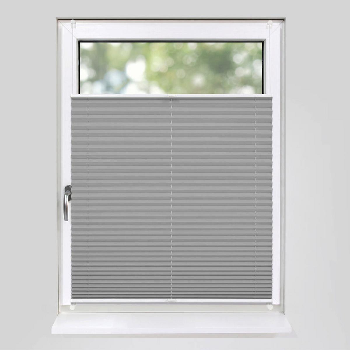 PLISSEE Basic 95 x 210cm Klemmfix ohne Bohren - Grau, Textil (95/210cm) - Deco-Raum