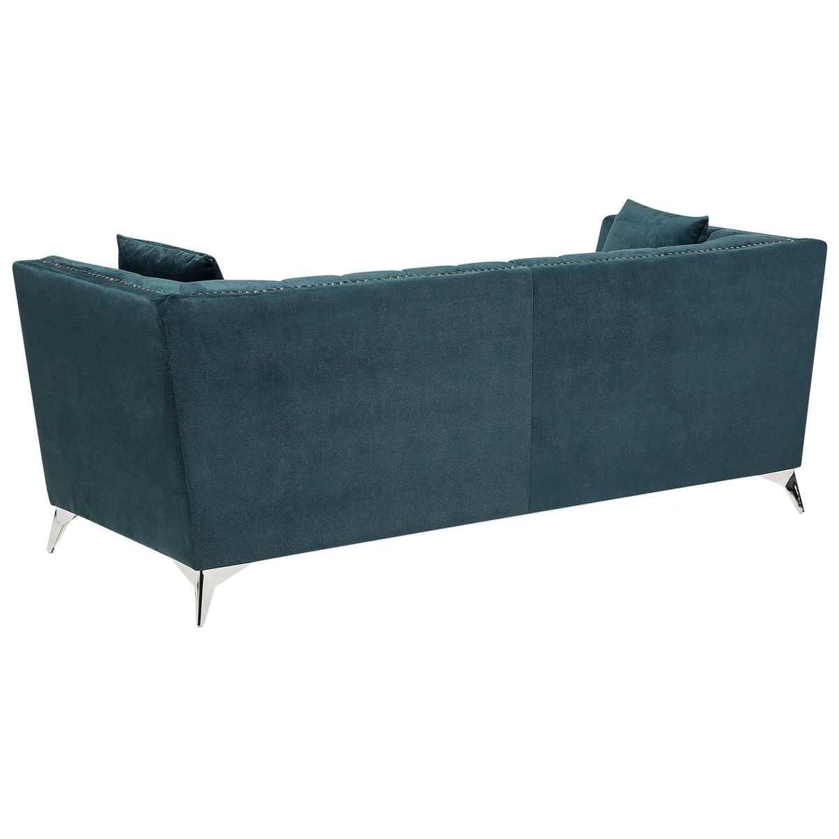 SOFA-SET 5-sitzer Samtstoff Blau Gaula - Blau, Textil (211/77/80cm) - Beliani