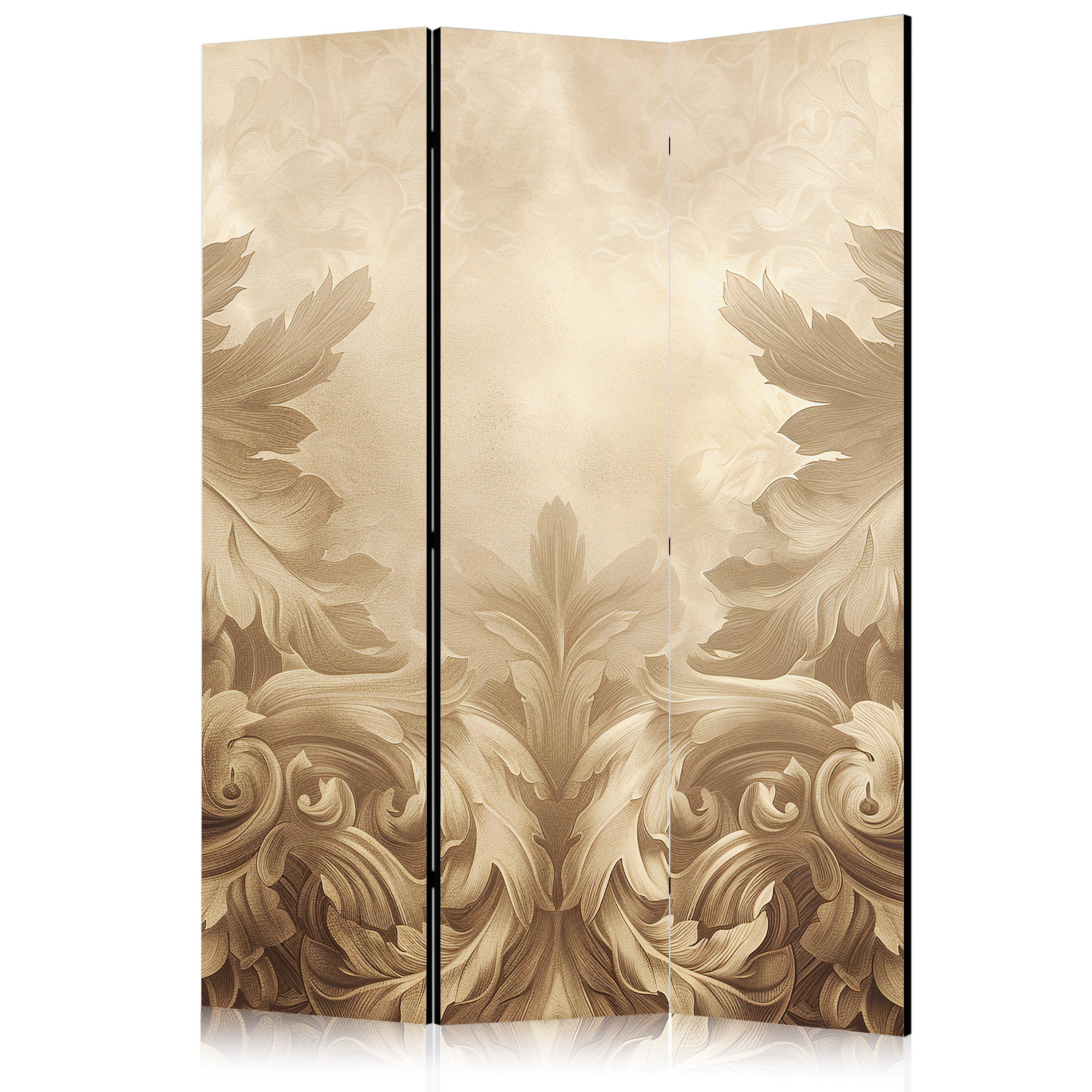 PARAVENT Einseitig Bedruckter 3-tlg 135x172 cm Barocke Ornamente - Beige, Holz/Textil (135/172/3cm) - Muralo