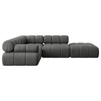 ECKSOFA modulares Sofa Felto-L1 - 285x190x70 cm Dunkelgrau Velours - Dunkelgrau, Holzwerkstoff/Textil (285/190cm) - ALTDECOR