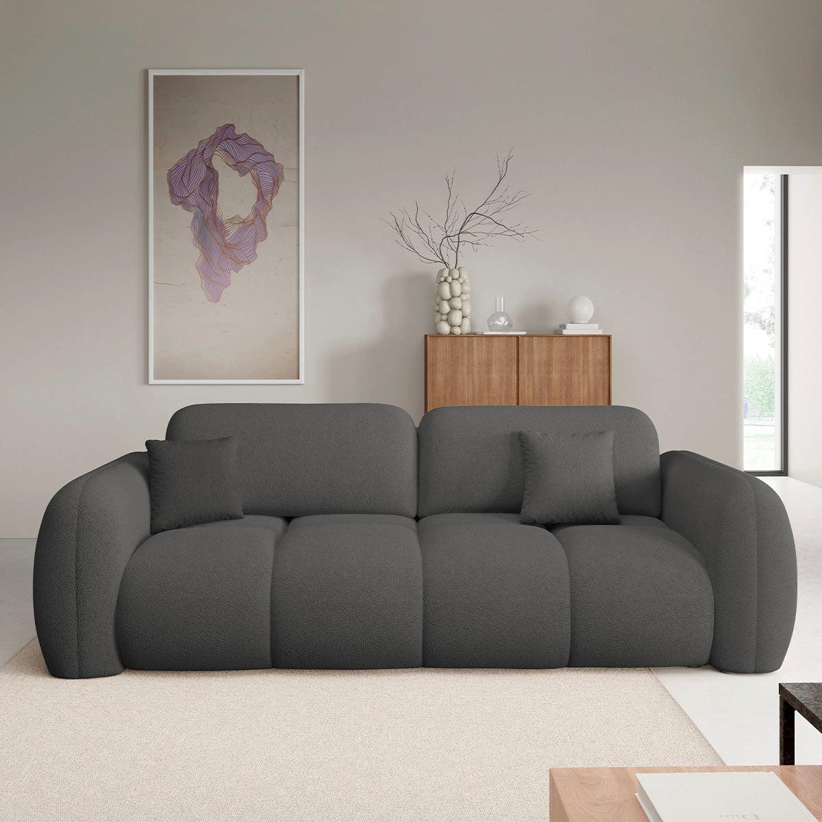 SOFA Livio 3 Sitzplätze Dunkelgrau - Dunkelgrau, Holz (270/95/121cm) - Petits-meubles