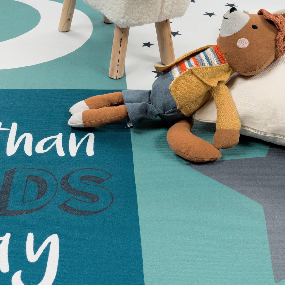 KINDERTEPPICH, im Patchwork-Stil, Türkis, 80 x 150 cm - Blau, Textil (150/80cm) - KADIMA DESIGN