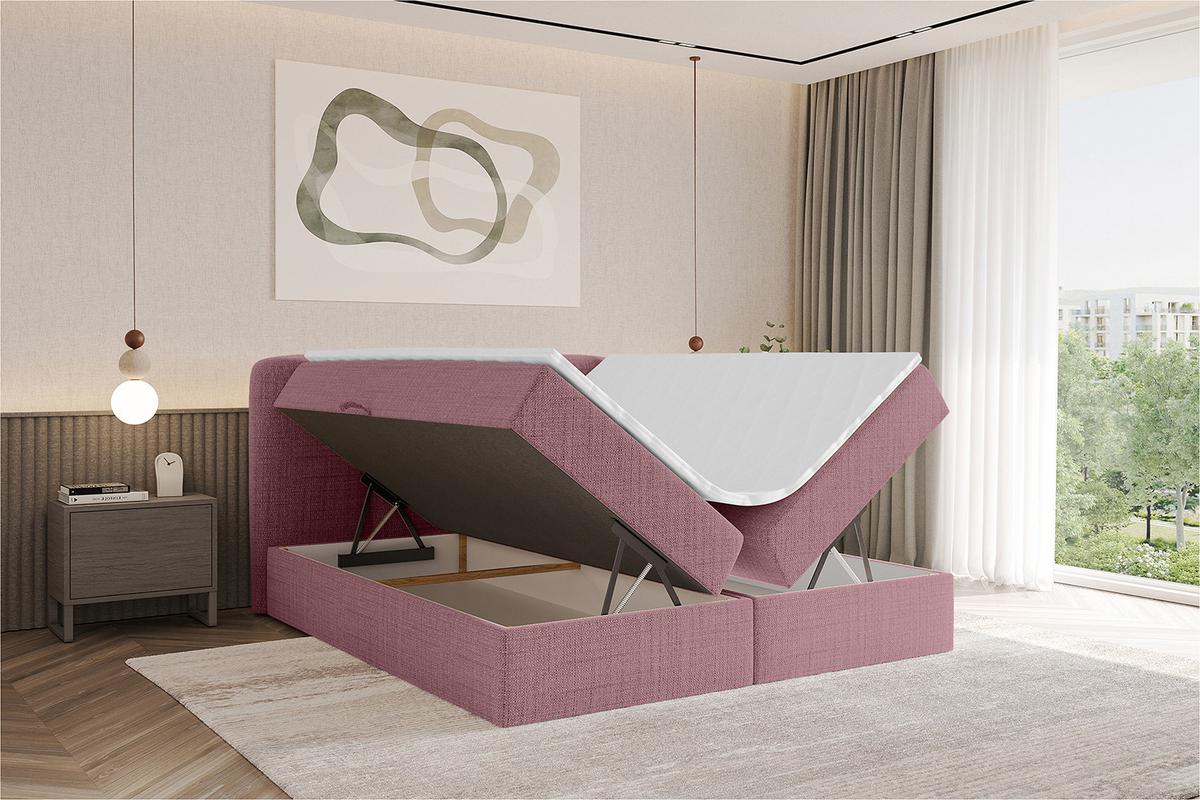 BOXBETT mit Matratze H4 - NINA - 180x200 cm - Altrosa - Pink, Holzwerkstoff (180/200cm) - ALTDECOR