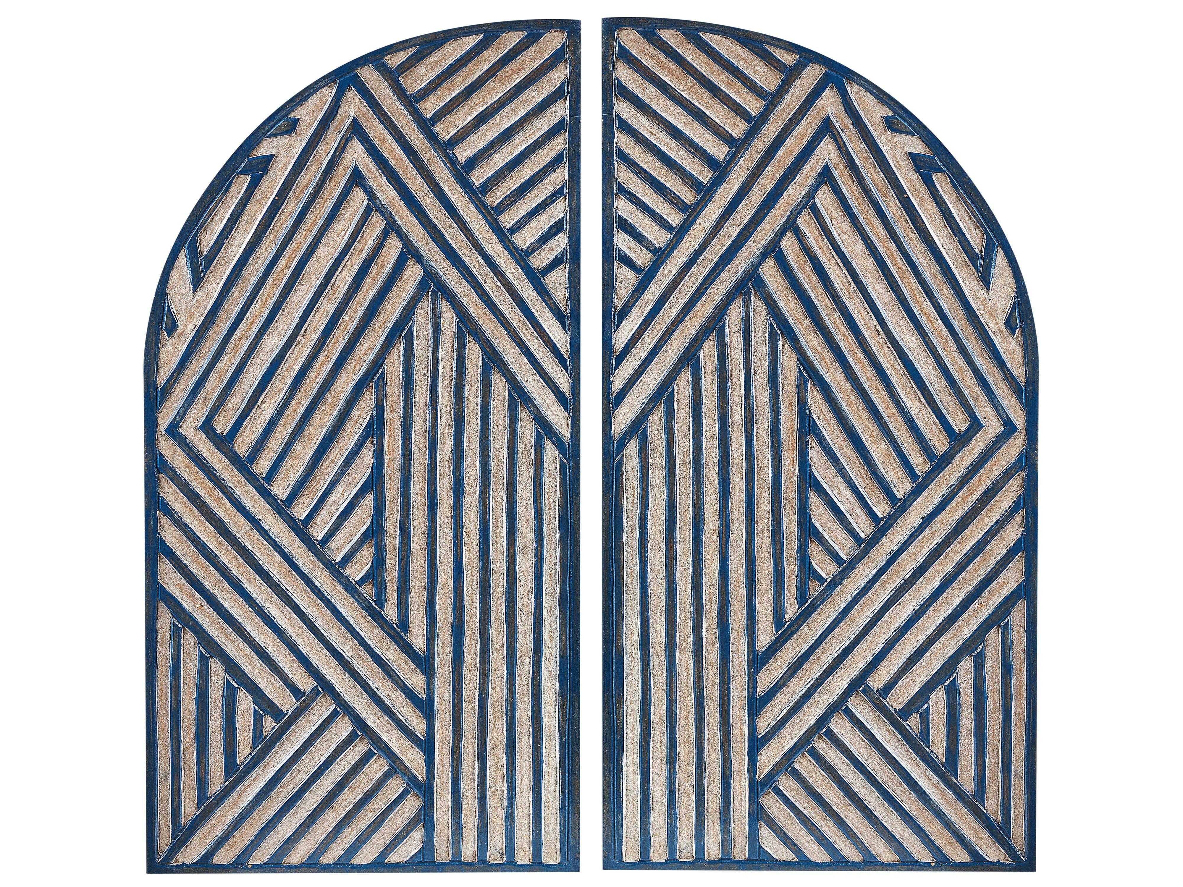 WANDDEKORATION blau Ogan - Blau, Holzwerkstoff (40/80/2cm) - Beliani