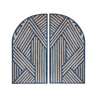 WANDDEKORATION blau Ogan - Blau, Holzwerkstoff (40/80/2cm) - Beliani