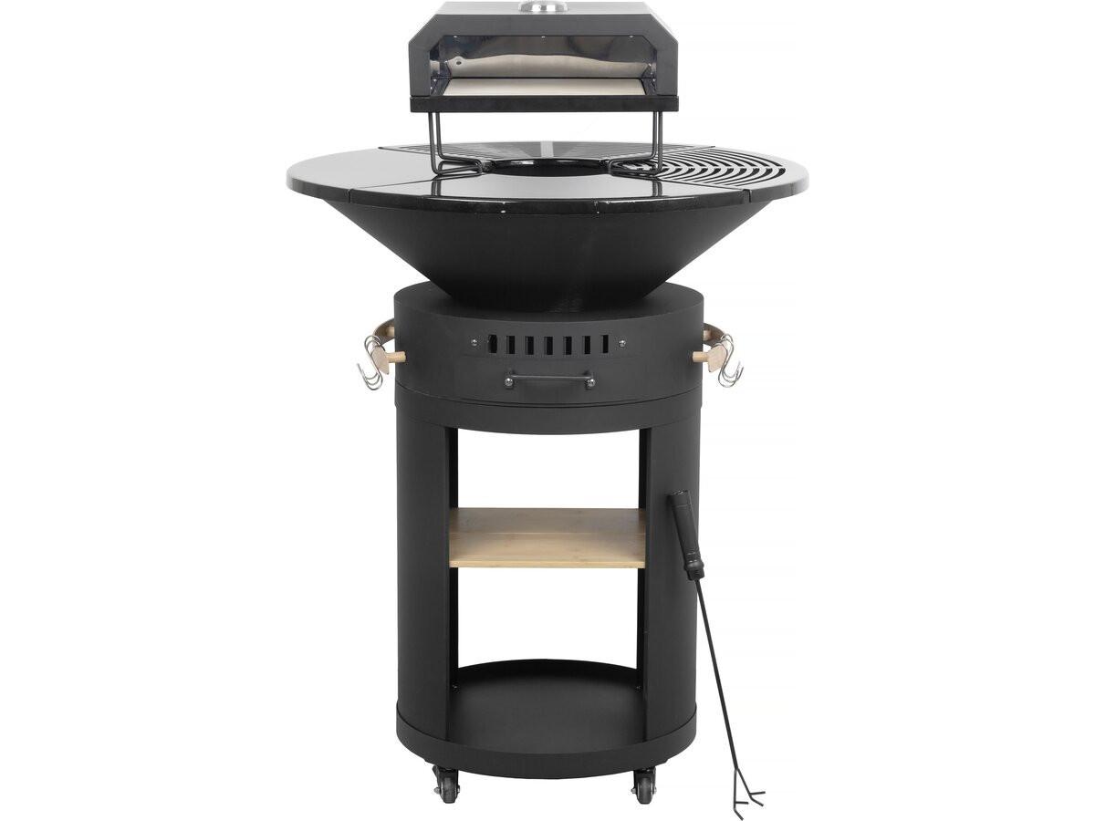 HOLZKOHLENGRILL césar premium Schwarz - Schwarz, Metall (81/127/81cm) - Habitat Garten