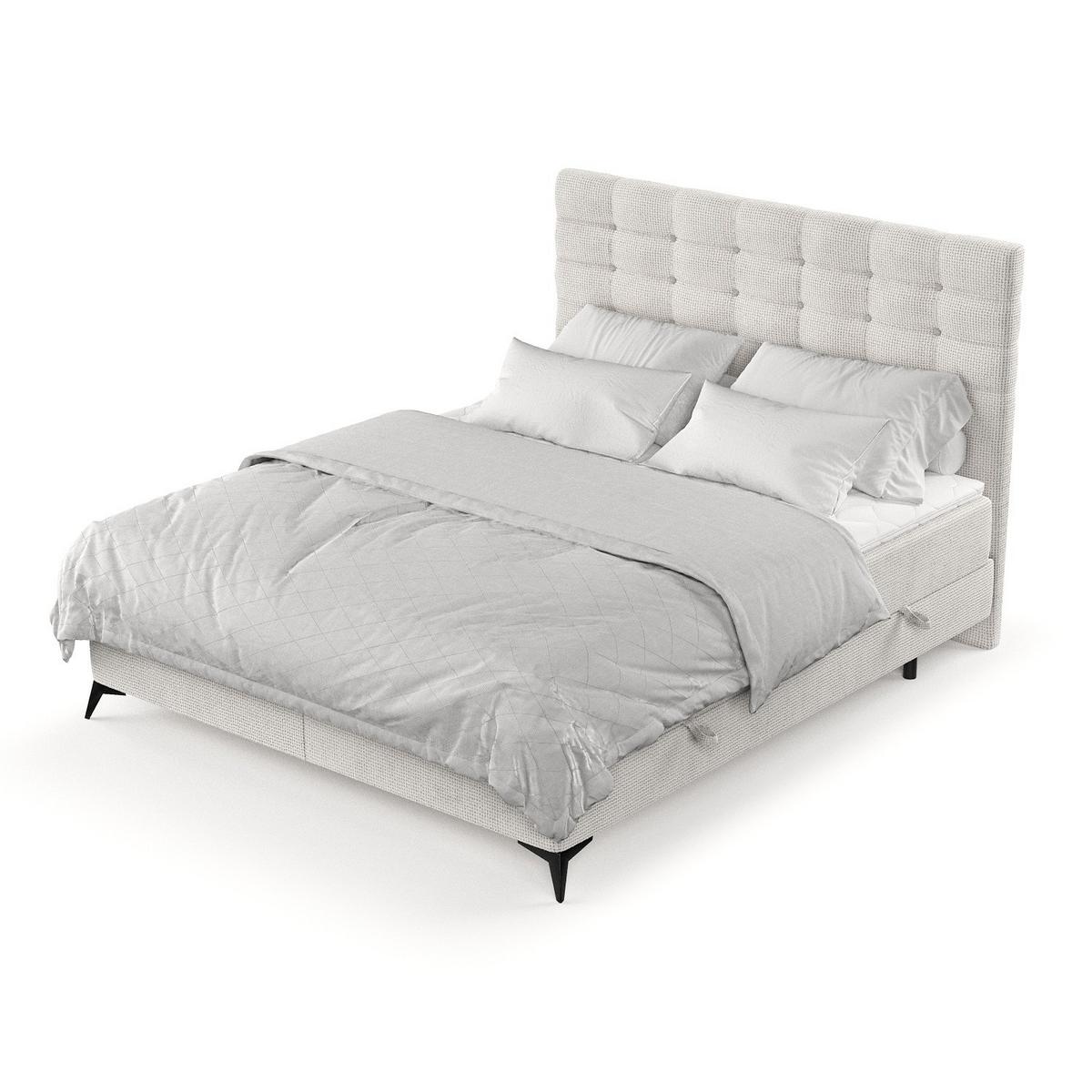 BOXBETT Niro 140/200 cm Creme im Bonita Stoff - Creme/Schwarz, Holz/Holzwerkstoff (140/200cm) - AltaBeds