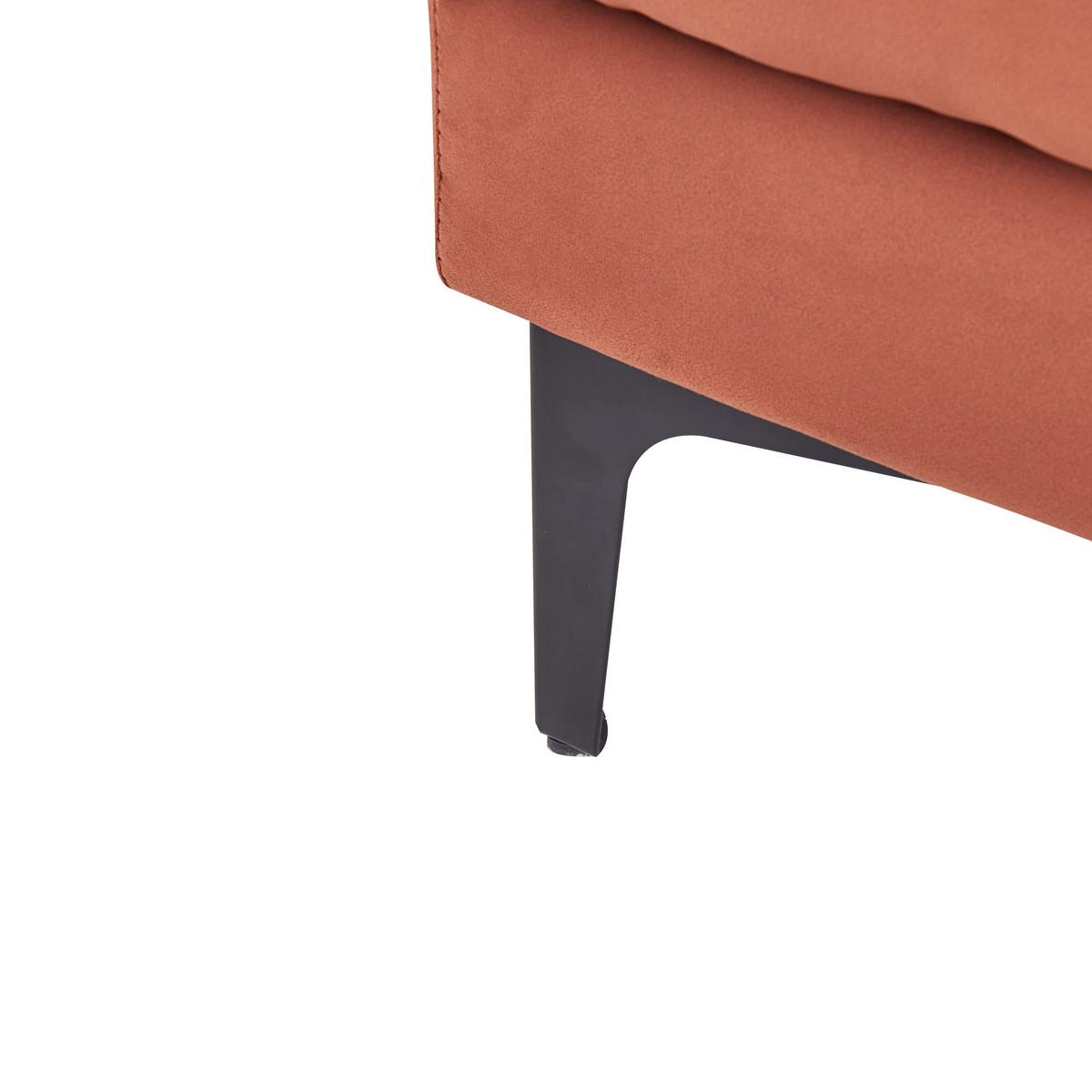 OTTOMANE Samtstoff Hellrot Alnes - Hellrot, Textil (88/41/80cm) - Beliani