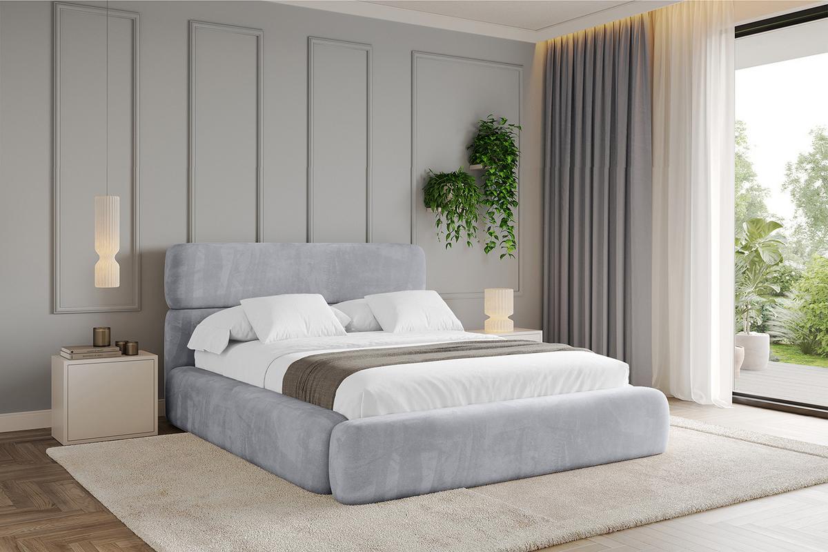 POLSTERBETT mit Bettkasten und Lattenrost, Boxbett ohne Matratze - ENORA 180x200 Hellgrau - Hellgrau, Holzwerkstoff/Textil (180/200cm) - ALTDECOR