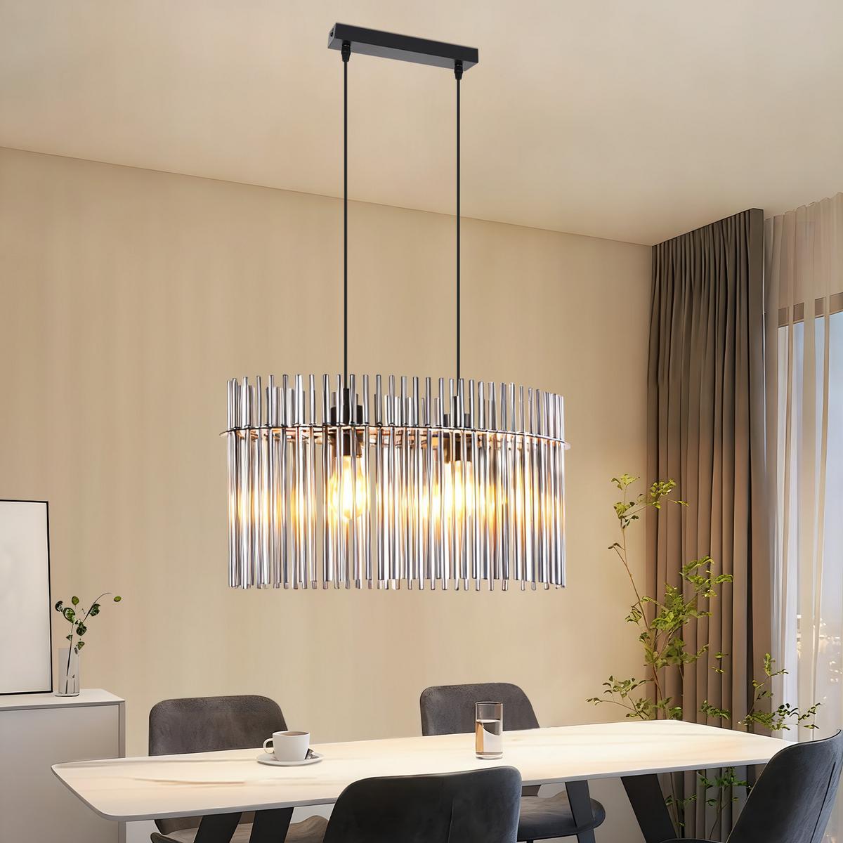 PENDELLEUCHTE Clover 25/60/150 cm - Schwarz, Glas (25/60/150cm) - ZMH
