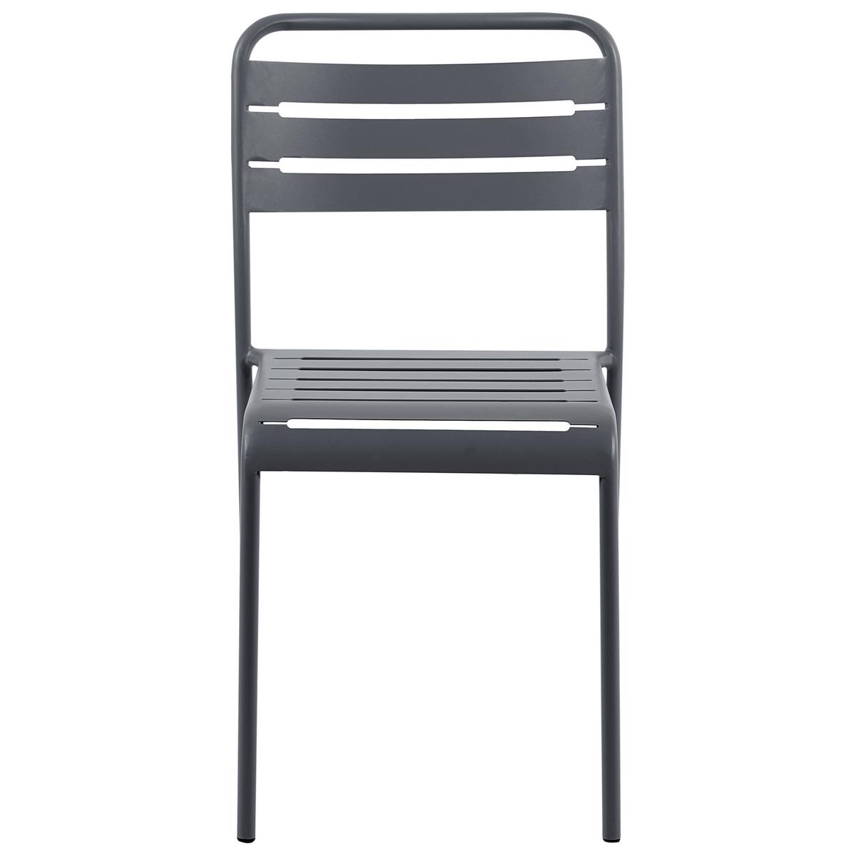 GARTENSTUHL 2er-Set Metall Dunkelgrau Lefkada - Dunkelgrau, Metall (38/80/54cm) - Beliani