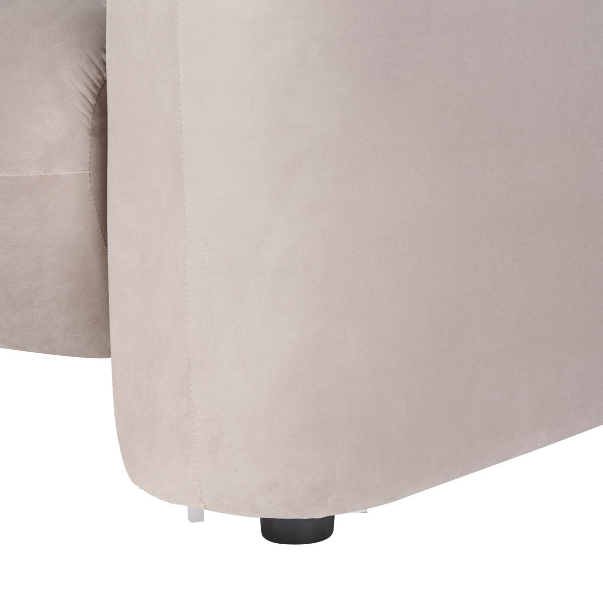 SESSEL Samtstoff Taupe Leiren - Taupe, Textil (111/73/83cm) - Beliani