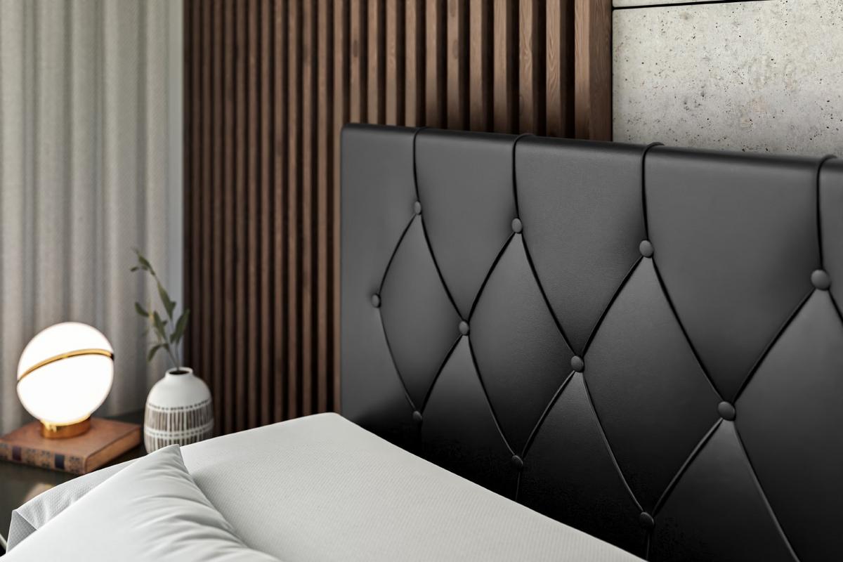 BOXSPRINGBETT VELANTO-BZ KING - 180 x 200 - H3/H4 - Schwarz Hochglanz - Schwarz Hochglanz, Holzwerkstoff (180/200cm) - ALTDECOR