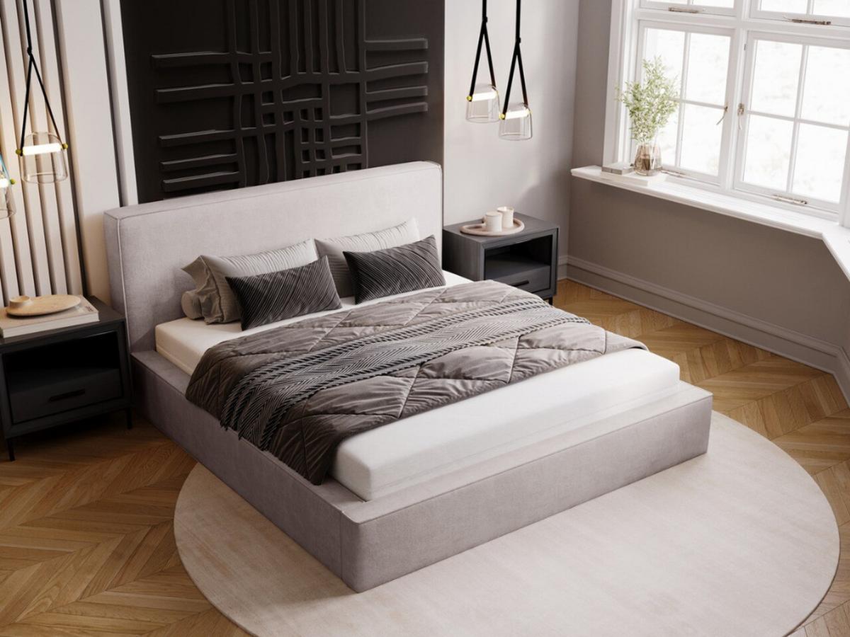POLSTERBETT Monaco 180x200 Hellgrau - Hellgrau, Textil (180/200cm) - Graingold