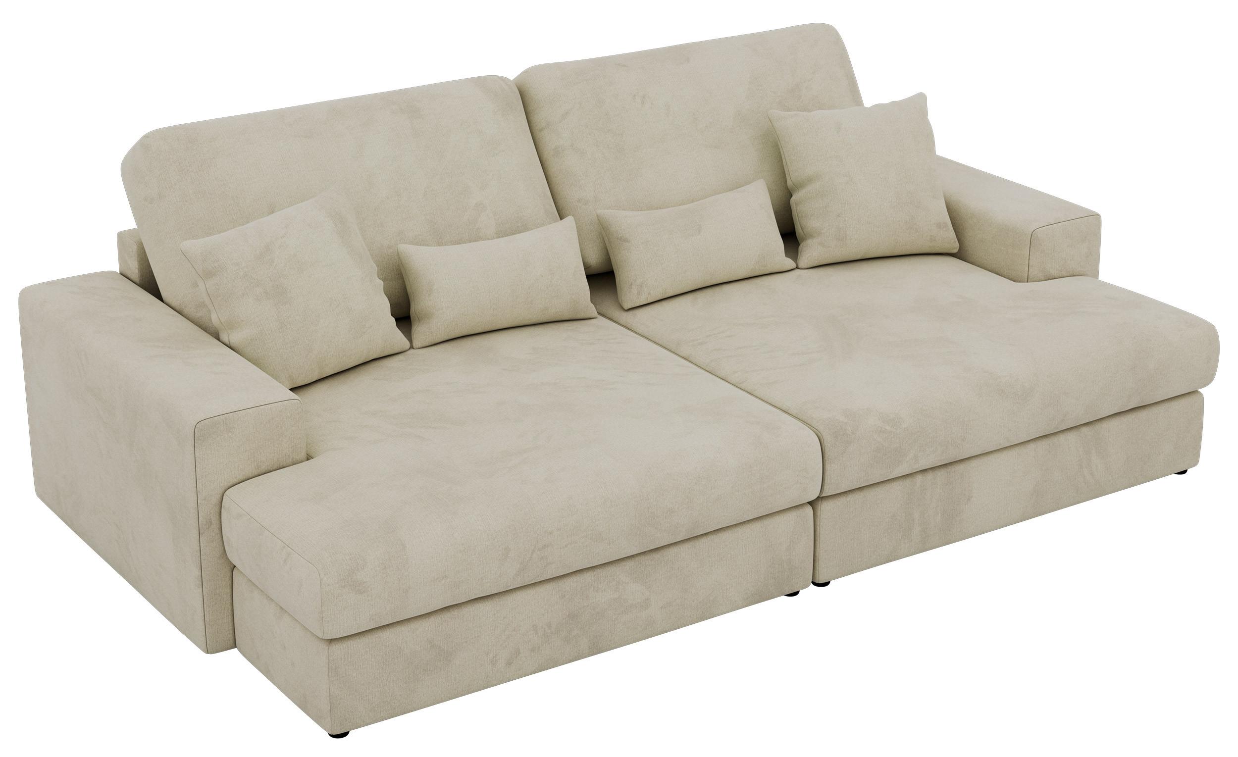 3-SITZER SOFA ANERO - Beige Velvet - Beige/Schwarz, Kunststoff/Textil (292/107/163cm) - MKS