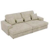 3-SITZER SOFA ANERO - Beige Velvet - Beige/Schwarz, Kunststoff/Textil (292/107/163cm) - MKS