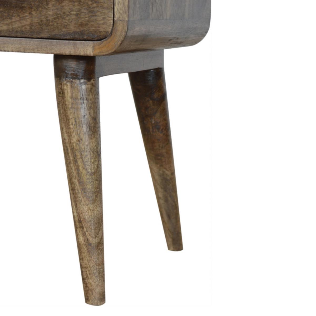NACHTTISCH Grau gewaschenes Finish, 2 Schubladen, Grau und Braun - Graubraun/Braun, Holz (35/55/45cm) - Artisan Furniture