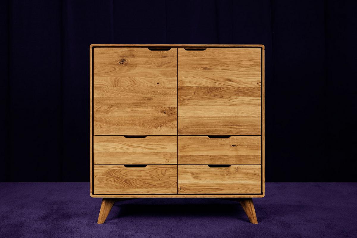 KOMMODE HOCH GREG Wildeiche - Wildeiche, Holz (90/92/40cm) - byoak