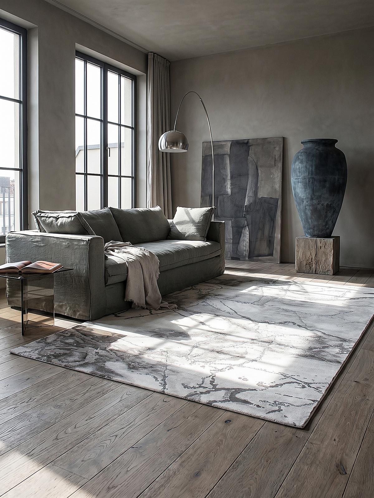 KURZFLORTEPPICH Abstrakt SVEDA Polypropylen Grau 200 x 290 cm - Grau, Textil (200/290cm) - KADIMA DESIGN