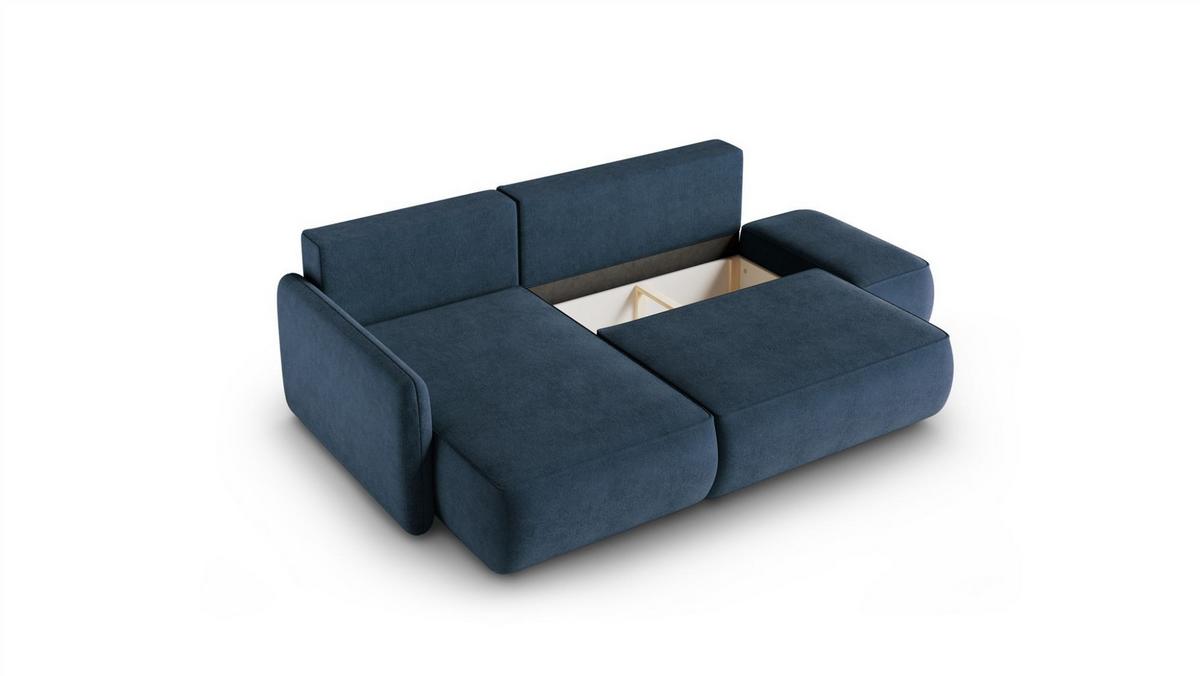 ECKSOFA Luka Mit Schlaffunktion - Blau, Holzwerkstoff/Textil (229/148cm) - Fun Möbel