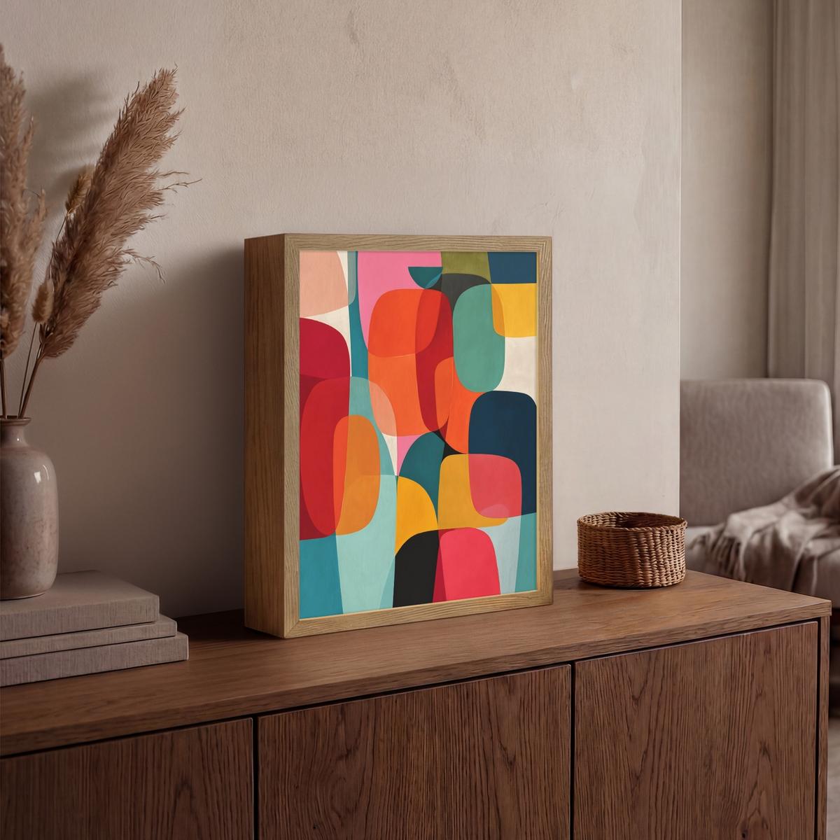 WANDLEUCHTE MIT AKKU Formen - Bunt - Abstrakt - Flugzeuge 30x40 cm - Multicolor, Holzwerkstoff (30/40/8cm) - OnlyWow