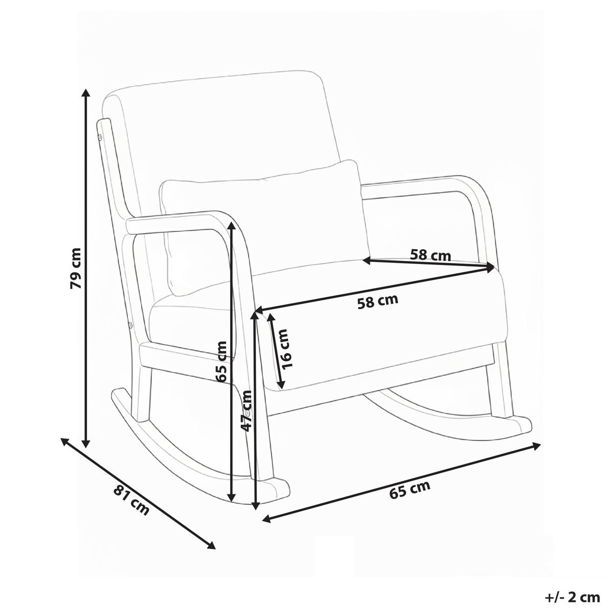 SCHAUKELSESSEL Hellbraun Sorsele - Hellbraun/Weiß, Textil (65/79/81cm) - Beliani
