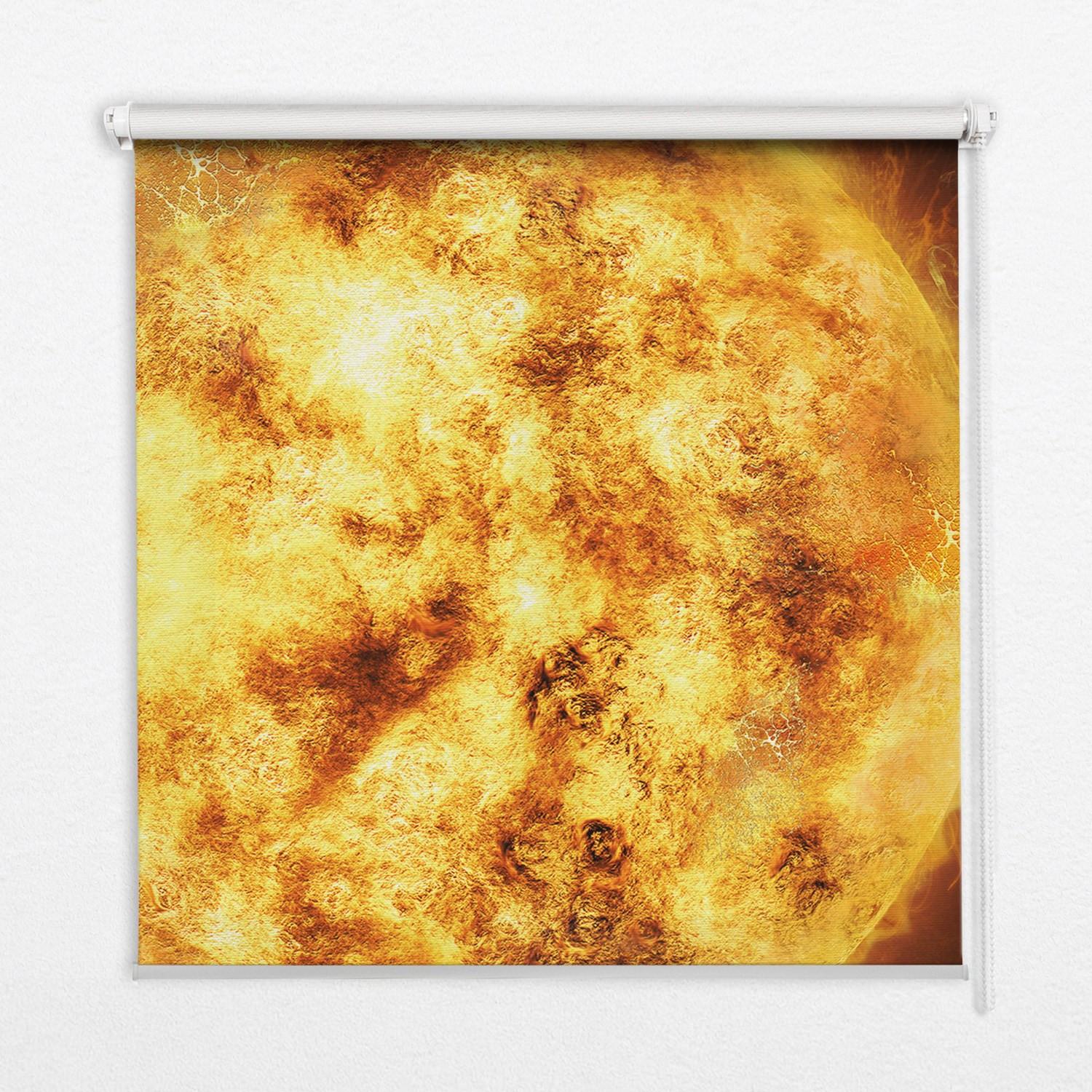INNENROLLO - Fensterrollo - Rollo - 120x140 cm - Gelbes Gitter - Gelb, Kunststoff (120/140/0.5cm) - TULUP