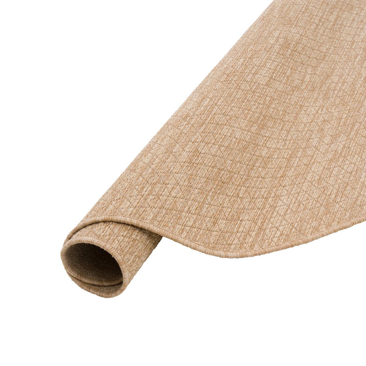 IN- & OUTDOOR FLACHGEWEBE TEPPICH PORTO RUND - Beige, Textil (100/100cm) - Snapstyle
