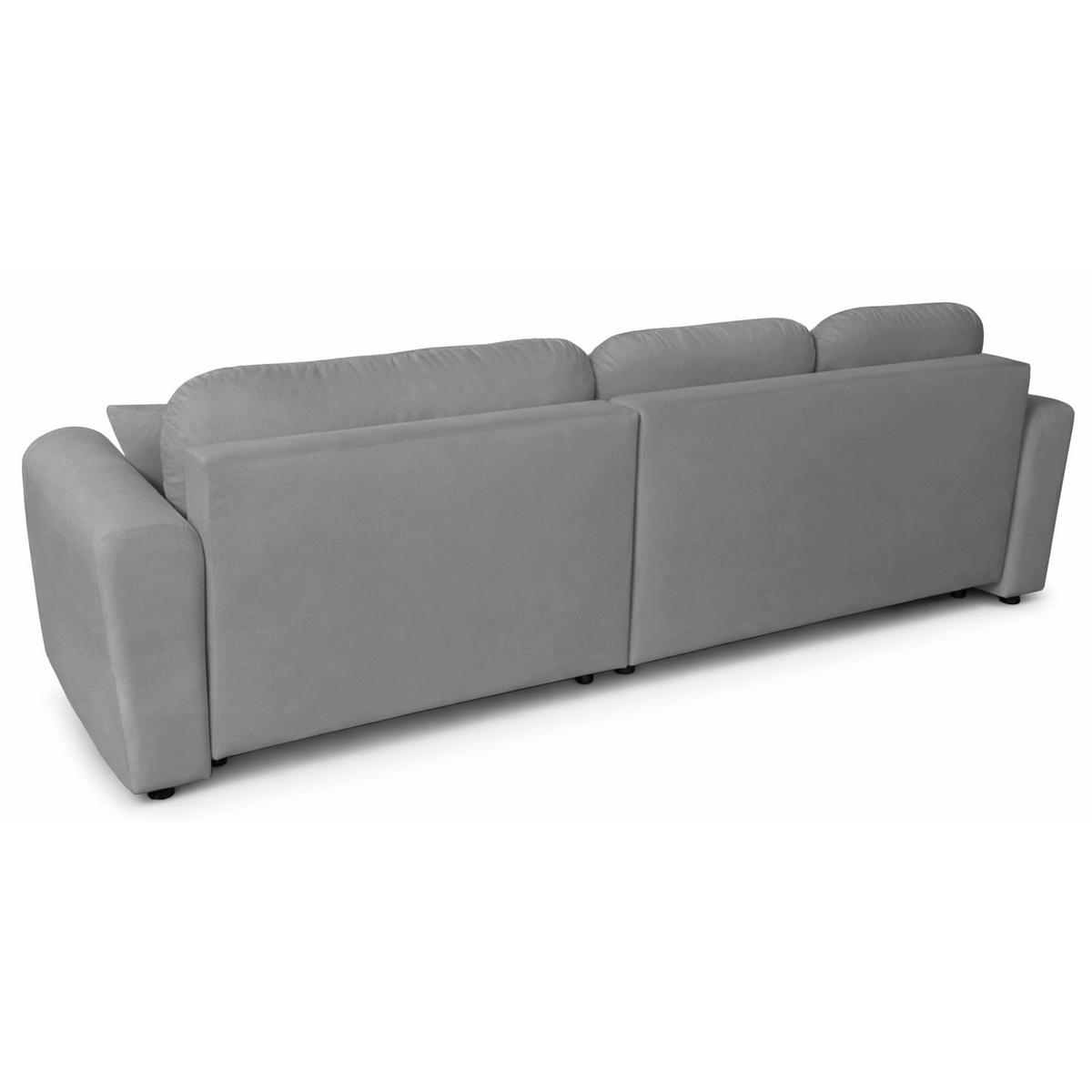 ECKSCHLAFSOFA Olido GRAUER VELOURS - Schwarz/Grau, Kunststoff/Textil (279/150cm) - Selsey