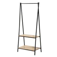 GARDEROBENSTÄNDER mit 2 Regalen - 64.5/40/151 cm - Schwarz, Metall (40/151/6.5cm) - Calicosy