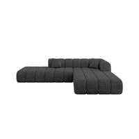 ECKSOFA Ottomane Rechts BILA-L 289x176x71 Dunkelgrau Samt - Dunkelgrau/Anthrazit, Holzwerkstoff/Kunststoff (289/176cm) - ALTDECOR