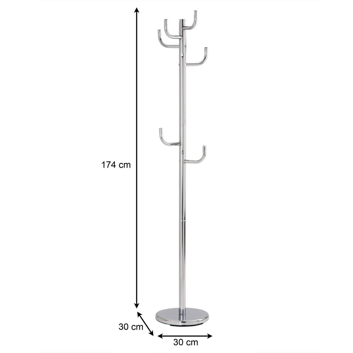 KLEIDERSTÄNDER MILA chrom - Chromfarben, Metall (30/174/30cm) - IDIMEX