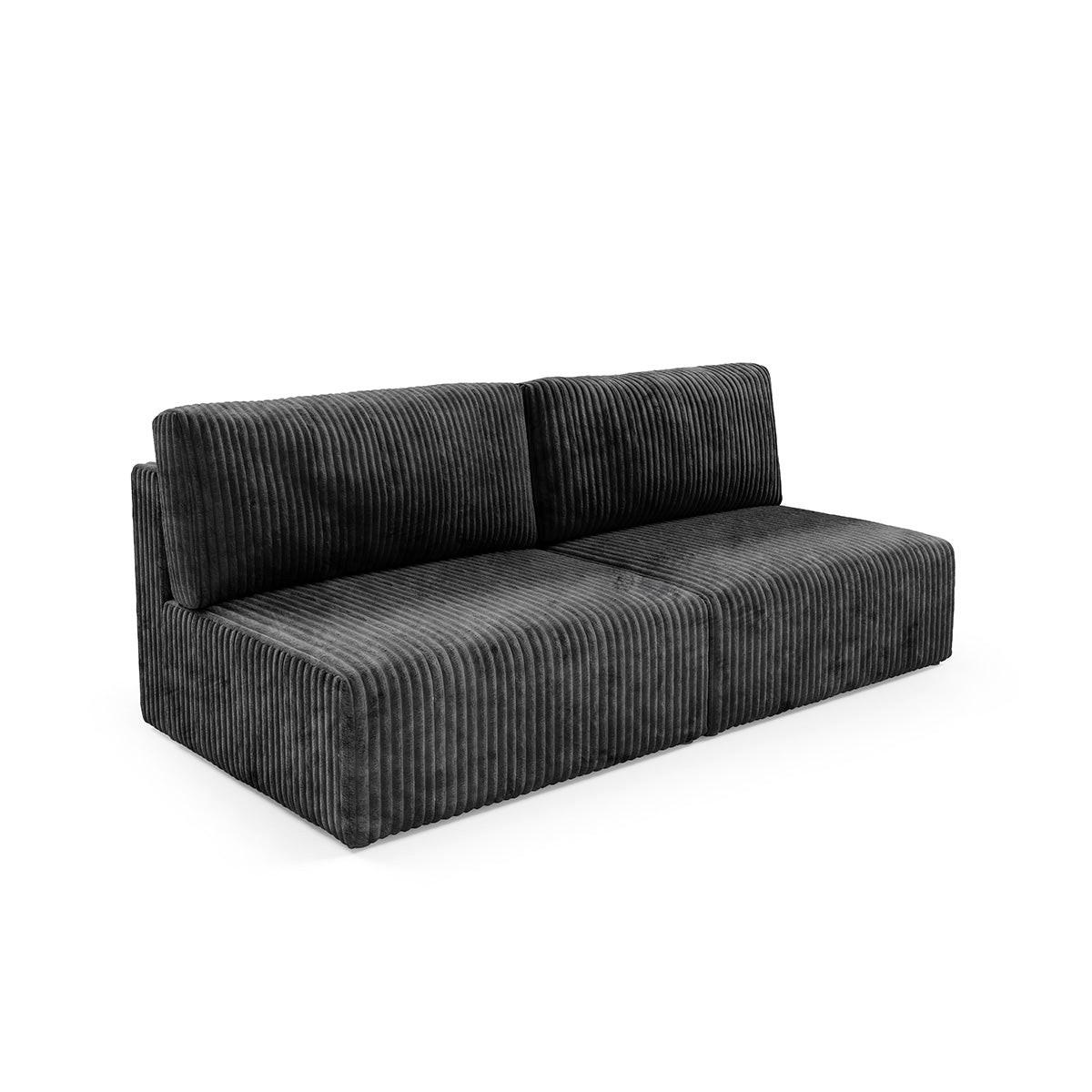 SOFA Angela 3 Sitzplätze Schwarz - Schwarz, Holz (216/86/102cm) - Petits-meubles