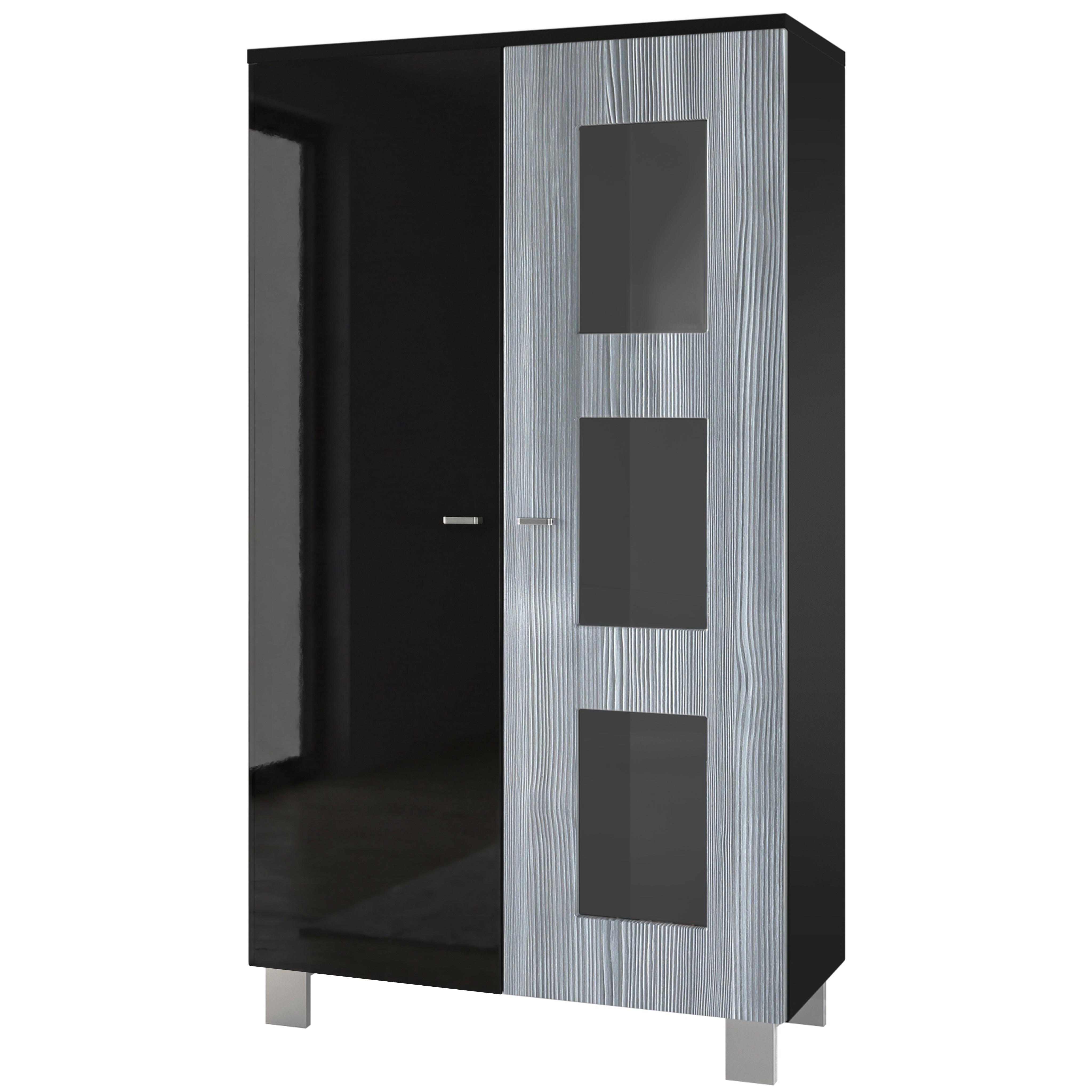 VITRINE Denjo Tür in Avola-Anthrazit - Anthrazit, Holzwerkstoff (71/129/35cm) - Vladon