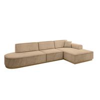 ECKSOFA Ottomane Rechts IREA-L2-v2 - 328x171x83 cm Beige - Beige, Holzwerkstoff/Textil (171/328cm) - ALTDECOR