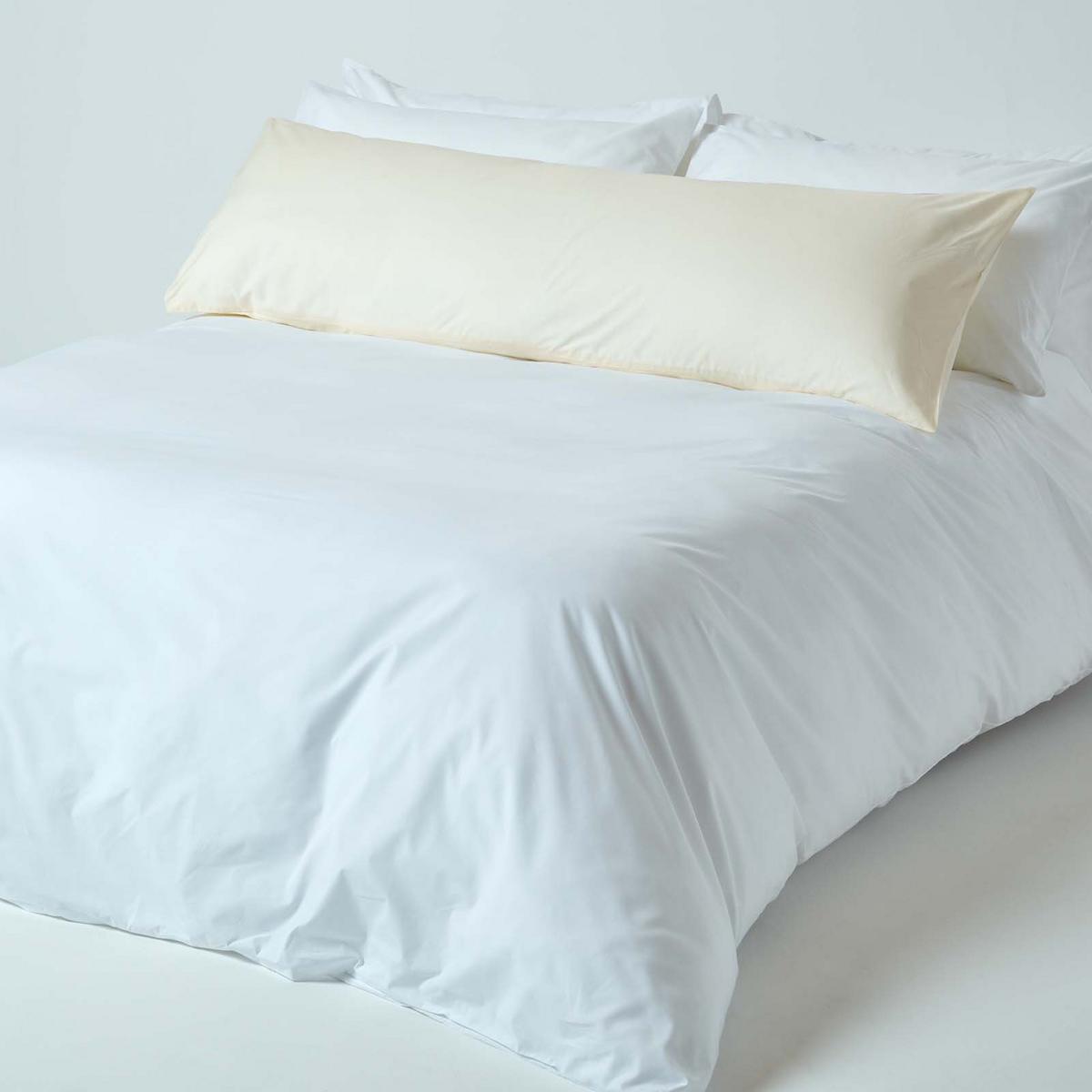 SEITENSCHLÄFERKISSENBEZUG Perkal, Fadendichte 200, 48/136 cm - Creme, Textil (50/140cm) - Homescapes