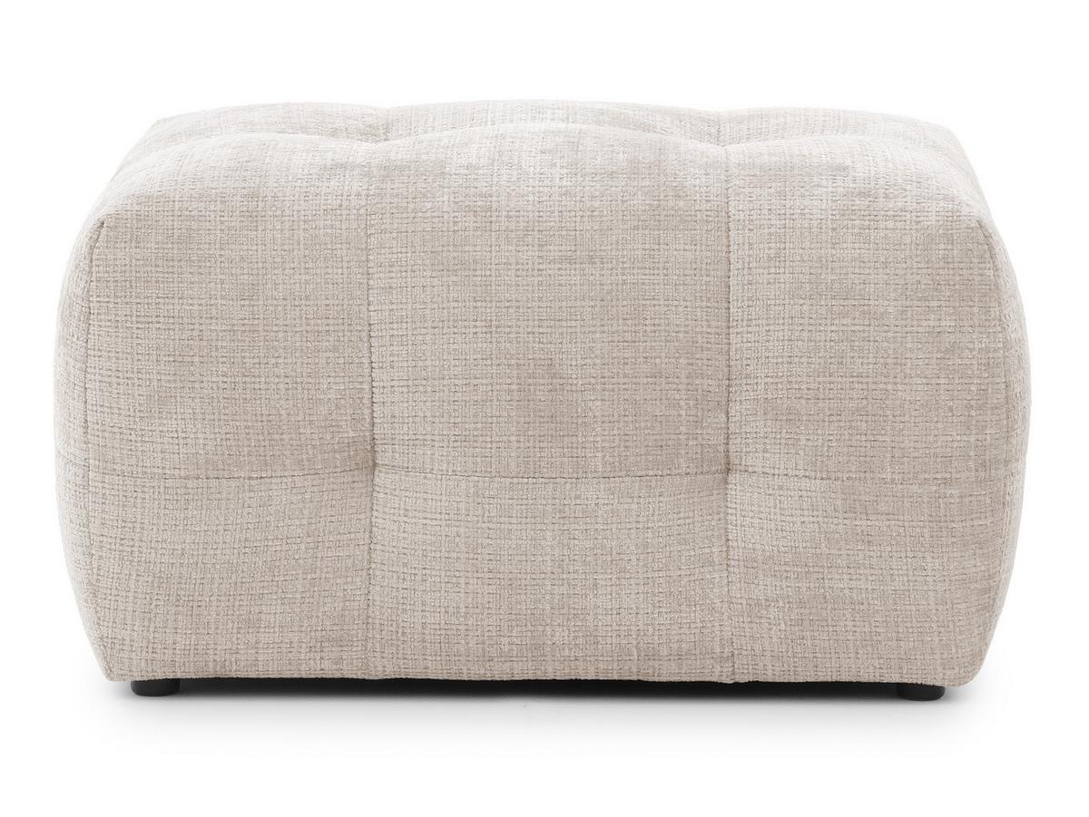 POLSTERHOCKER Kozy im Bumpy-Design aus weichem Beige Chenille-Stoff - Beige/Creme, Holz/Textil (87/46/68cm) - S-Style Möbel