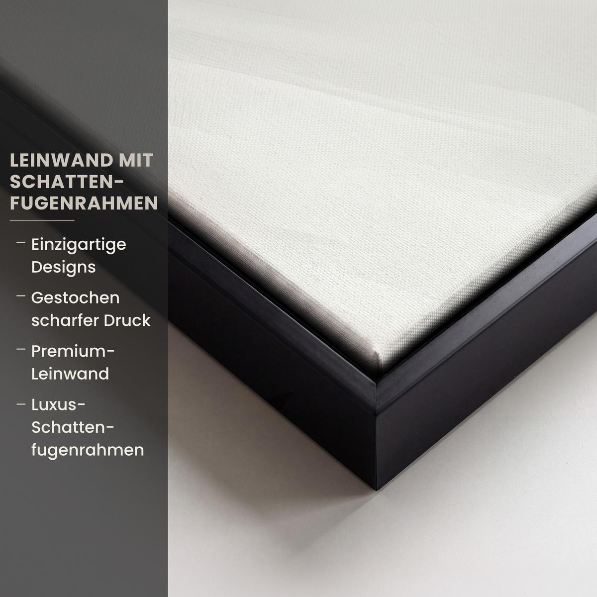 LEINWAND Bilder mit Rahmen - Blume - Beige - Farbe - Schatten - 80x60 - Creme, Textil (80/60cm) - MuchoWow