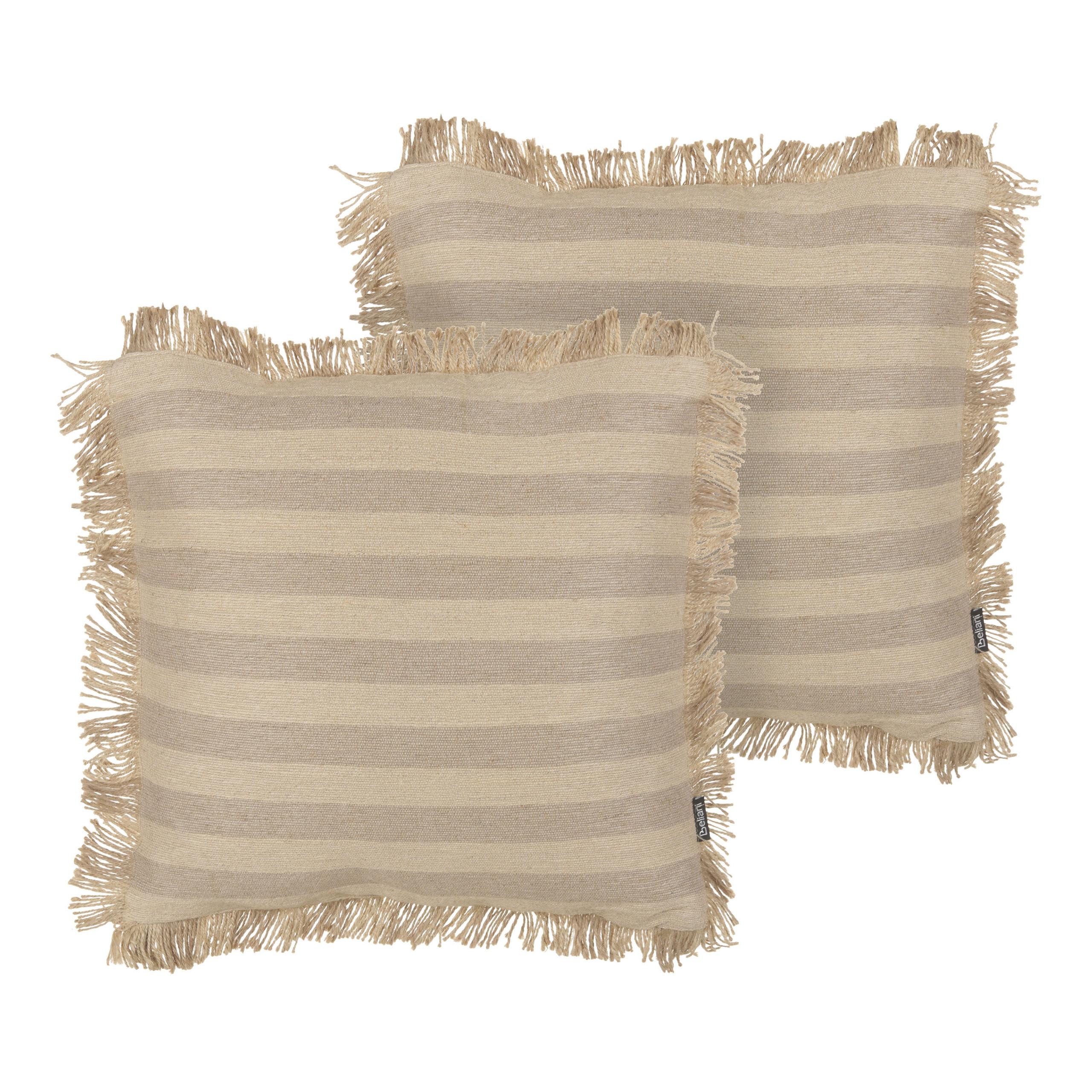 DEKOKISSEN 2er-Set Beige 45/45 cm Cirsium - Beige, Naturmaterialien (45/45cm) - Beliani
