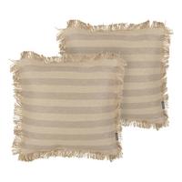 DEKOKISSEN 2er-Set Beige 45/45 cm Cirsium - Beige, Naturmaterialien (45/45cm) - Beliani
