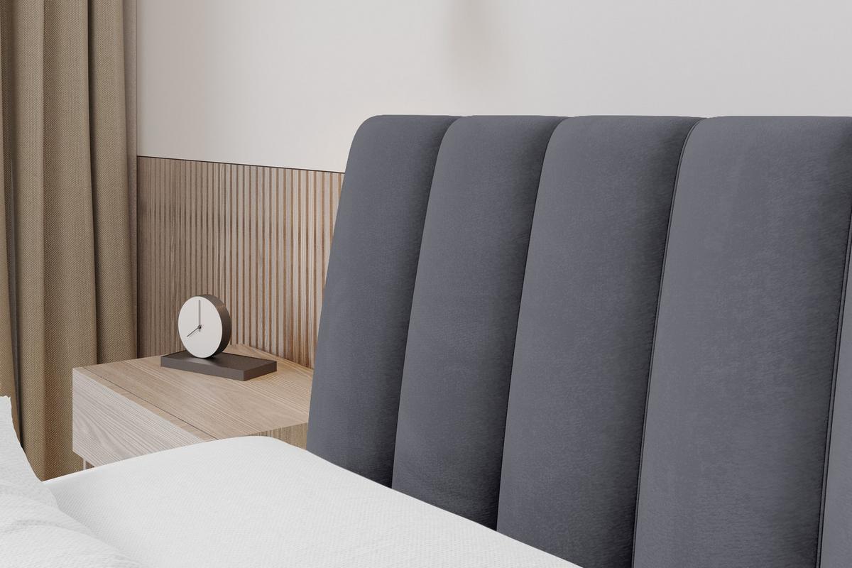 POLSTERBETT mit Bettkasten und Lattenrost, Bett mit Matratze H3/H4 - ILAN 180x200 Dunkelgrau - Dunkelgrau, Holzwerkstoff/Textil (180/200cm) - ALTDECOR